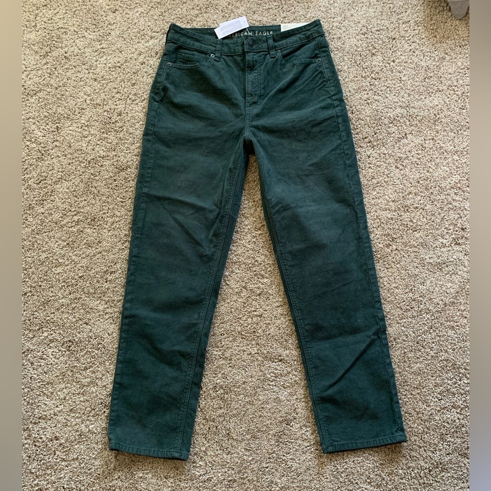 Green American Eagle corduroy stretch pants